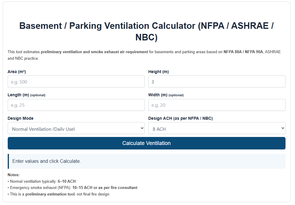 Basement Ventilation Calculator