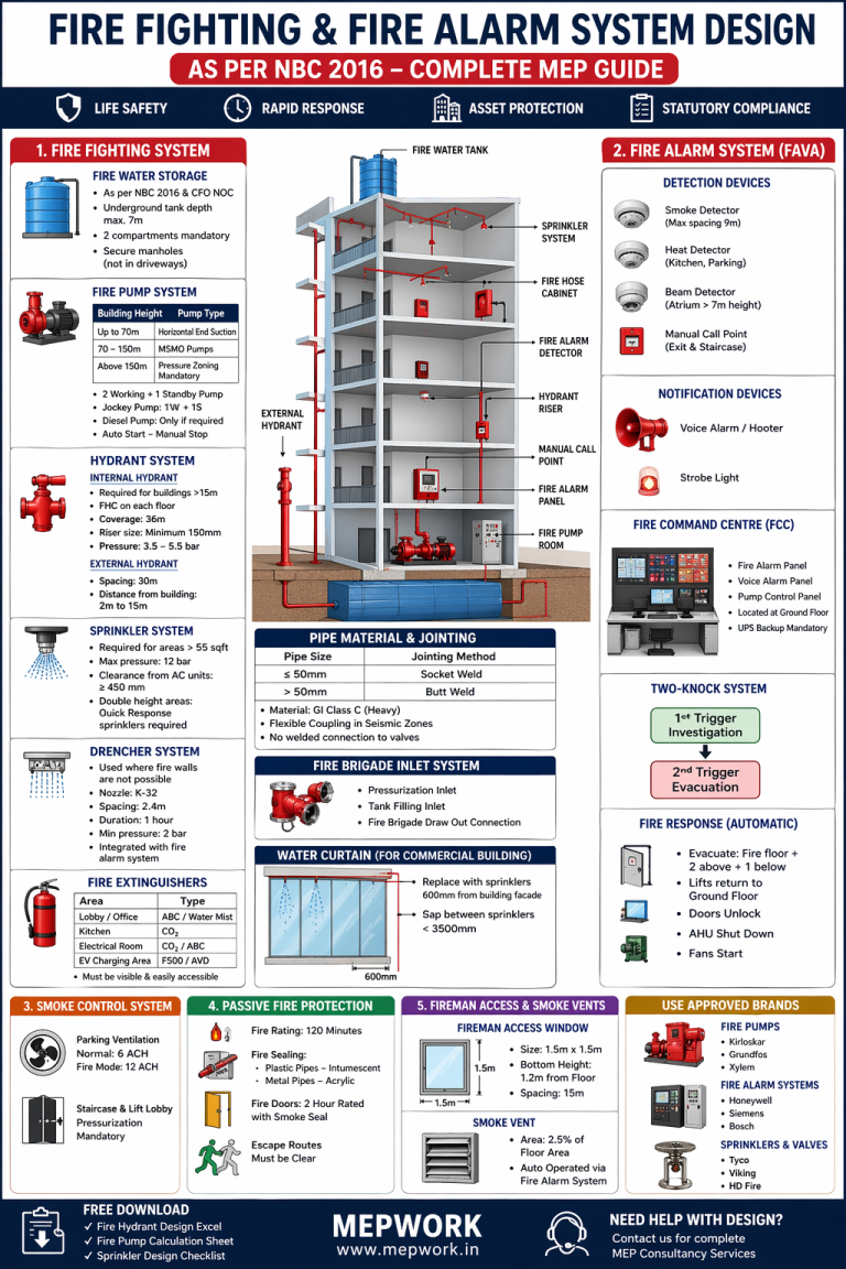Fire Fighting & Fire Alarm System Design as per NBC 2016 (Complete ...