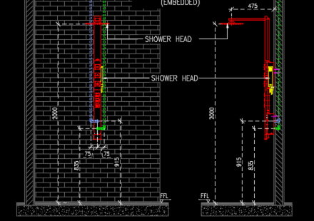 shower system installation drawing