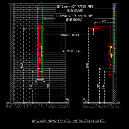 shower system installation drawing
