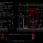 Wall Hung Toilet Plumbing Diagram + Installation Detail (CAD Download) wall hung toilet
